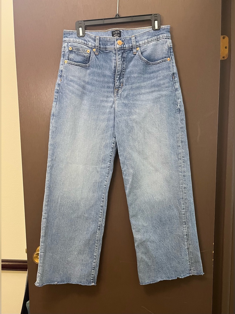 J Crew Women’s Wide Leg Crop Jeans Size 28 Raw Hem - Picture 2 of 4